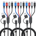 6 in 1 Multi Charging Cable 3Pack-6FT Multi USB Cable 3A Multi Charger Cable by Ankndo