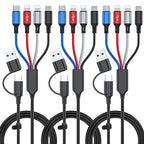 6 in 1 Multi Charging Cable 3Pack-6FT Multi USB Cable 3A Multi Charger Cable by Ankndo
