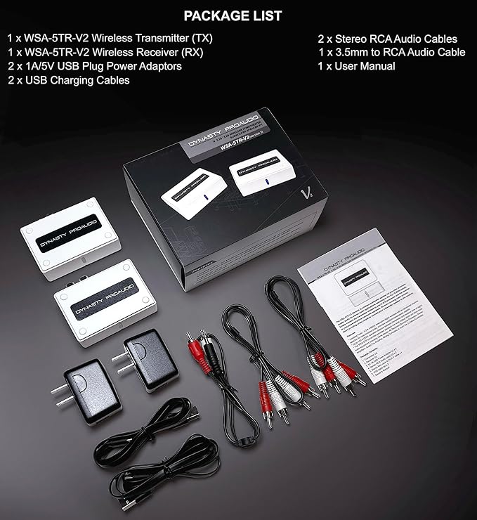 WSA-5TR-V2 Wireless Subwoofer Speaker Kit, 5.2G / 5.8GHz Dual Band Selectable - Image 4