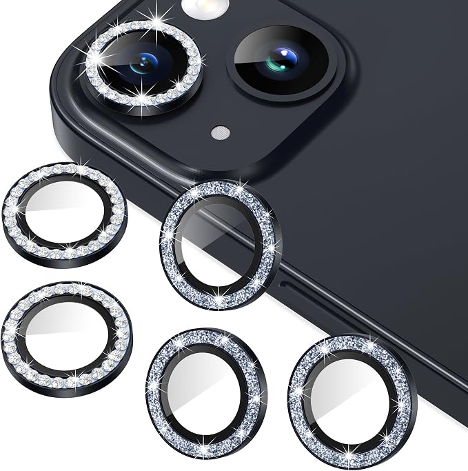 AGVEE 3+3 for iPhone 14 6.1" / 14 Plus 6.7" Camera Lens Protector, Bling by AGVEE