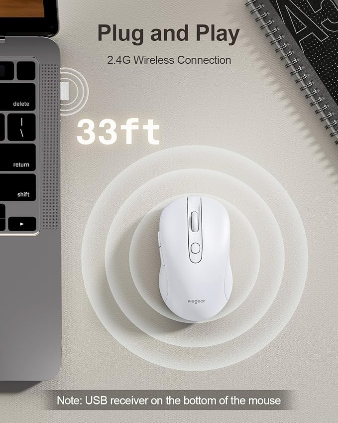 wegear USB Wireless Mouse for Laptop PC Mac, 2.4GHz Cordless Mouse - Image 2