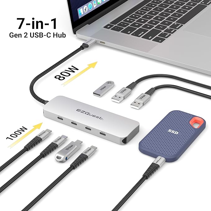 EZQuest USB C Hub Docking Station 7 in 1 - Image 5