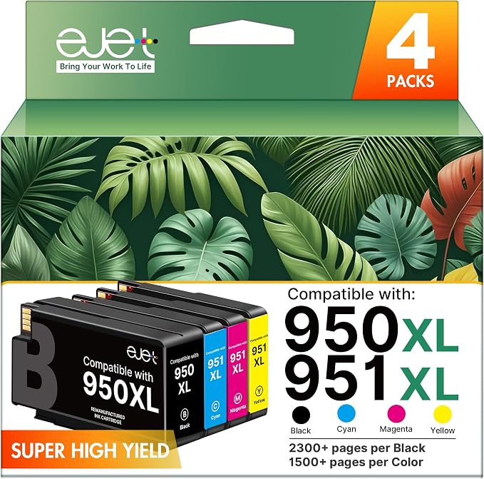 ejet 950XL and 951XL Ink Cartridges Combo Pack Compatible by ejet
