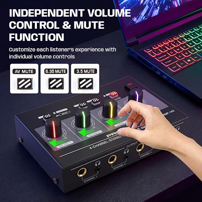 4-Channel Headphone Amplifier, 8 Outputs - Image 4