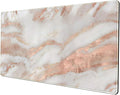Rose Gold Marble Desk Mat Cute Desk Decor Mouse Pad, Abstraction Metallic by LuckyCow