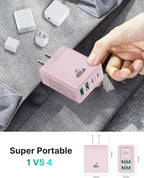 40W USB C Charger Cube, 4-Port QC Wall Plug +PD 3.0 Power Adapter Multiport - Image 6