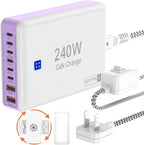 Type C Charger 240W, USB C Charger Block Fast Charging 8 Ports, PD 65W GaN III by lightningofertas