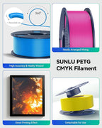 SUNLU CMYK PETG Printing Filament 1.75mm 4kg Bundle, Compatible - Image 6