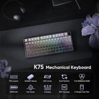 RedThunder K75 Wireless Mechanical Gaming Keyboard, 75% Hot Swappable Creamy - Image 2