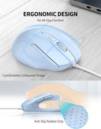 TECKNET Wired Mouse, 6-Button Corded - Image 4