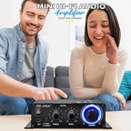 Pyle Home Mini Audio Amplifier - 60W Portable Dual Channel Surround Sound HiFi - Image 5