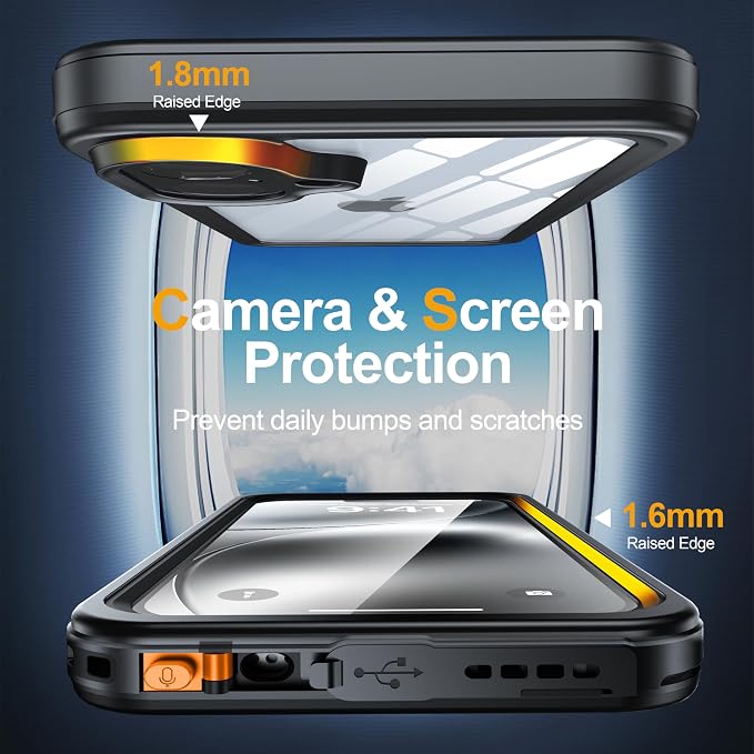 for iPhone 16 Plus Case Waterproof, Built-in Privacy Screen & HD Screen Double - Image 7