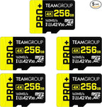 TEAMGROUP A2 Pro Plus Card 256GB x 5 Pack Micro SDXC UHS-I U3 A2 V30, R/W up to by TEAMGROUP