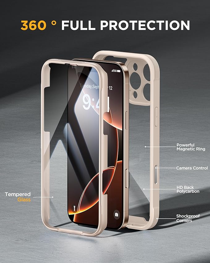 Miracase Magnetic for iPhone 16 Pro Case Full-Body Phone - Image 2