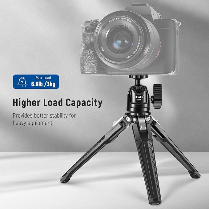 NEEWER Mini Desk Tripod, Metal Table Top Small Portable Travel Selfie Stick - Image 3
