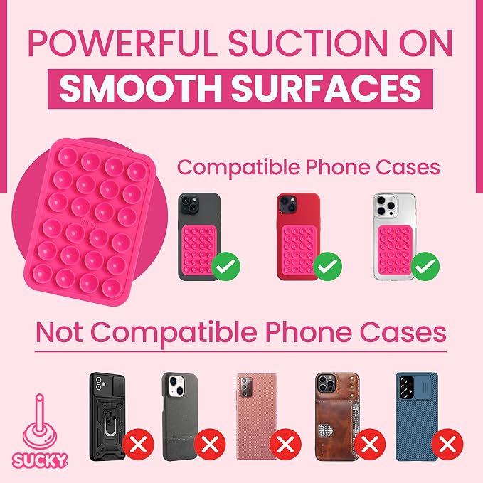 SUCKY Silicone Suction Phone Case Adhesive Octo Cup Buddy Mount - Image 6