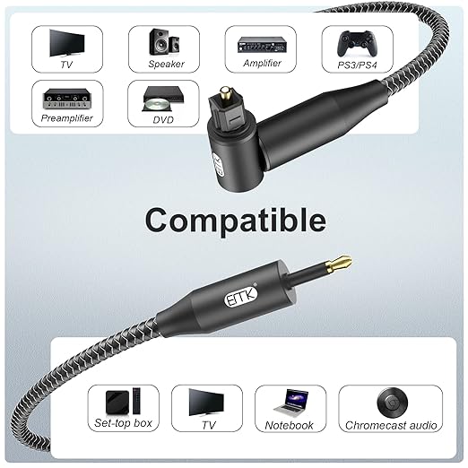 EMK Premium 90° Toslink to Mini Toslink Cable - Image 6