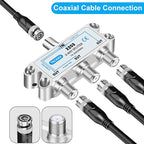 3 Way Coaxial Cable Splitter, Support 10-2602MHz, RG6 Compatible, Nickel-Plated - Image 5