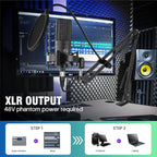 Condenser Microphone XLR Professional Studio Recording Microphone Kit - Image 4
