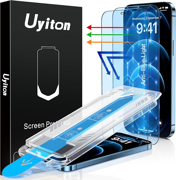 Uyiton Anti-Blue Light for iPhone 12 Pro Max Screen Protector by Uyiton