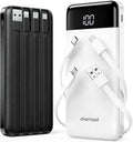 2 Packs Portable Chargers with Built in Cables by Charmast