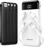 2 Packs Portable Chargers with Built in Cables by Charmast