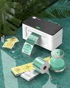 MUNBYN 2 Inch Green Transparent Thermal Labels, Round Fine Glitter Printable - Image 6