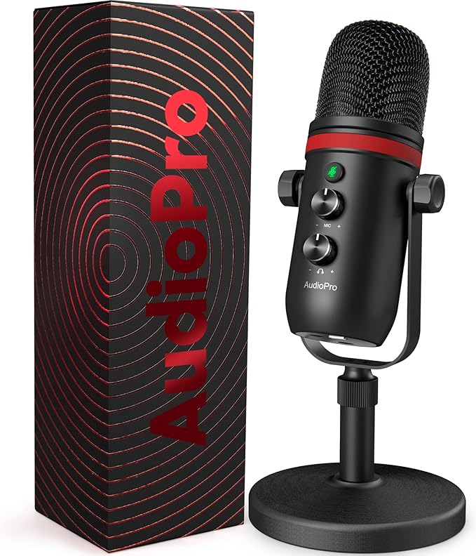 AUDIOPRO USB Microphone, Computer Condenser Gaming Mic by AudioPro