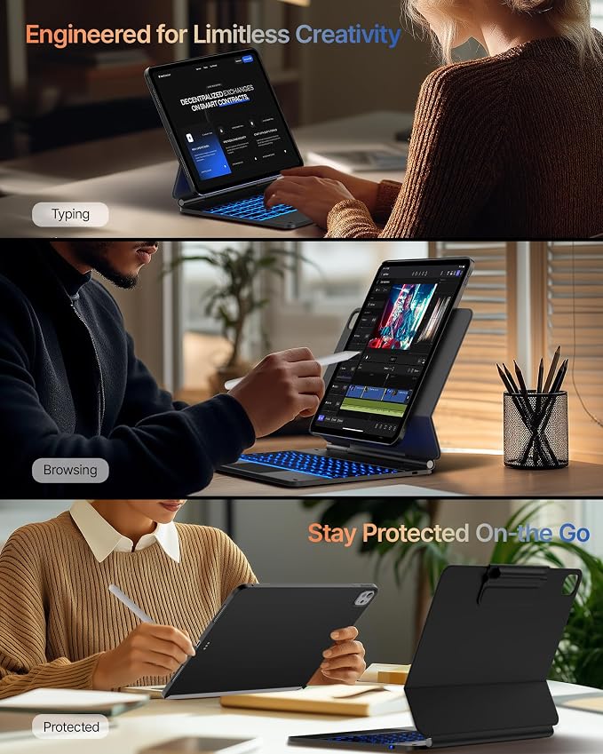 typecase Edge+ Keyboard Case for 2024 iPad Pro 13-inch, Ultra-Slim Detachable - Image 4