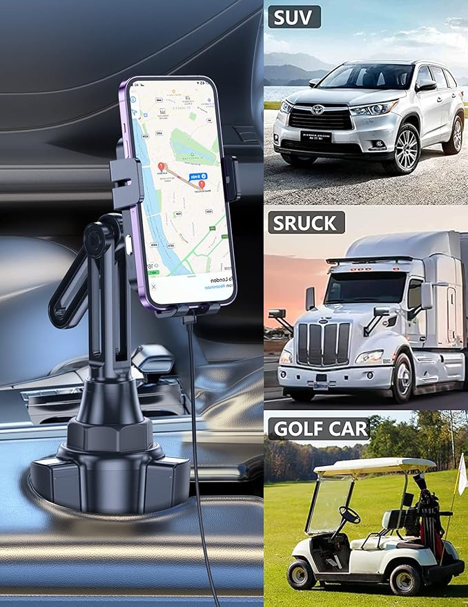 Wireless Car Charger, MOKPR 15W/10W/7.5W Cup Holder Phone Mount, Auto Clamping - Image 3