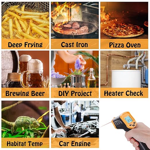 Infrared Thermometer Gun for Cooking, OnniOne Laser Thermometer Gun for - Image 5