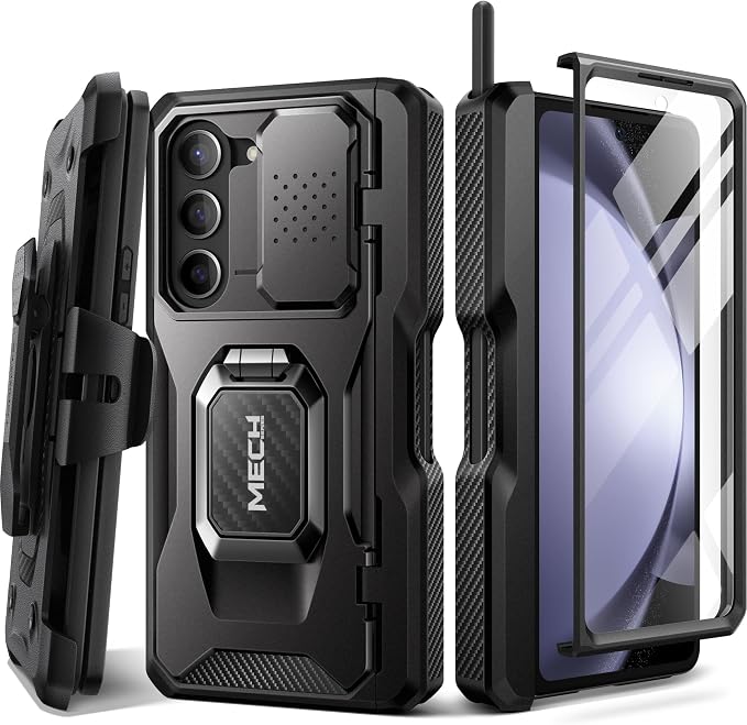 TONGATE for Z Fold 5 Case with Ring Stand, Built-in S Pen Holder & Glass Screen by TONGATE
