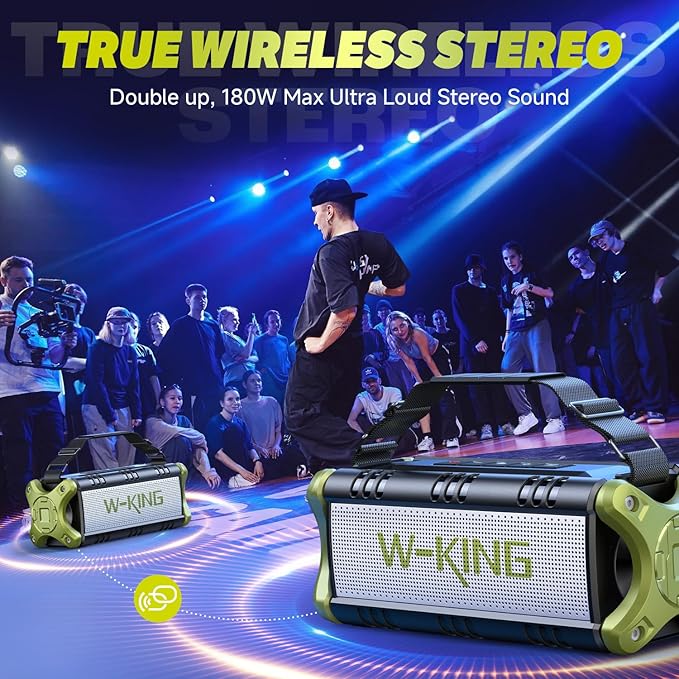 W-KING Bluetooth Speaker, 90W Max Portable Loud Speakers Wireless, IPX6 - Image 4