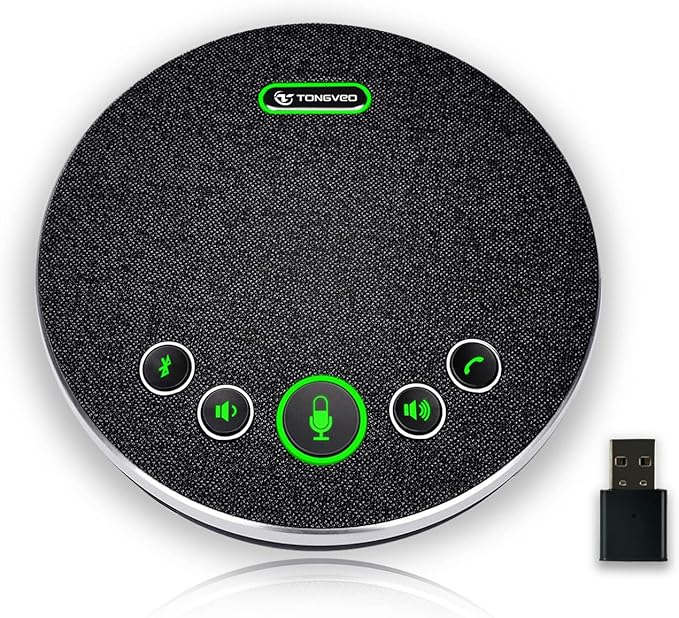 Bluetooth Speakerphone Conference Microphones, Wireless Conference Speaker by TONGVEO