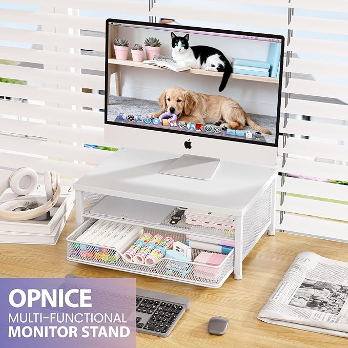 Desk Organizers and Accessories, 2-Tier Computer Monitor Stand Riser - Image 3