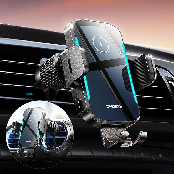 CHGeek Wireless Car Charger, 15W Fast Charging Car Phone Holder Charger by CHGeek
