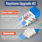Everest 45° Angled RJ45 Cat5e Keystone Jacks 20-Pack in Blue - Image 4