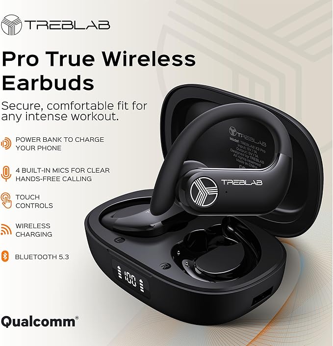 TREBLAB X3 Pro - Ultra Comfortable Earhooks, Pure-HD Sound, Punchy Bass - Image 6