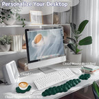 Cloud Wrist Rest for Keyboard and Mouse, Memory Foam PU Leather Keyboard Wrist - Image 2