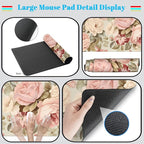 Cute Floral Desk Mat Pastel Roses Gaming Mouse Pad XXL Large Extended Flowers - Image 4