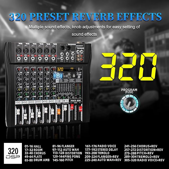 Audio Mixer 6 Channel Professional Mixer Console - Image 3