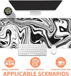 Mouse Pad Large Black and White Fluid Non-Slip Gaming Desk Mat - Image 4
