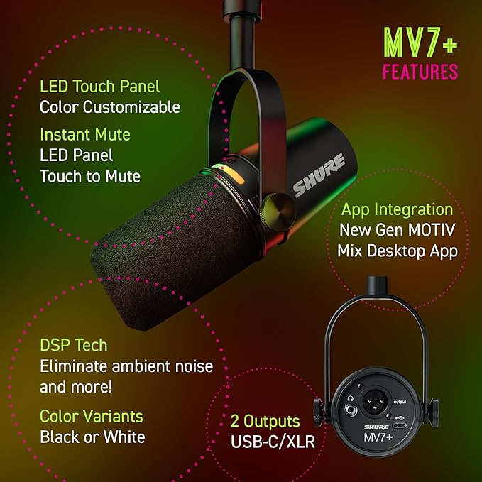 Shure MV7+ Dynamic Microphone – USB-C & XLR Podcast Mic - Image 3