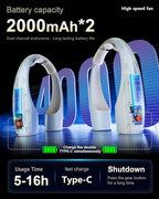 AI Neck Fan, 4 Speeds Adjustable Portable Personal Fan Rechargeable, 4000 mAh - Image 5
