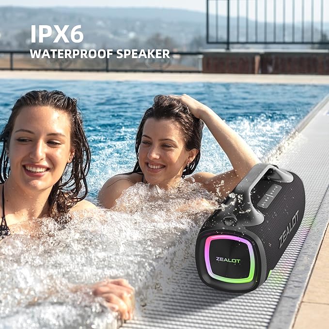 ZEALOT Bluetooth Speaker, 110W Peak Booming Sound Speakers Wireless, Dual - Image 6
