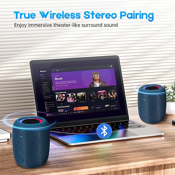 Portable Bluetooth Speaker, BT5.3 Wireless Speaker 20W Bass Diaphragms - Image 7