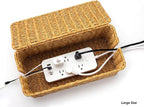 Large Cable Management Box, Handwoven Imitation Rattan Cord Organizer Cord - Image 7