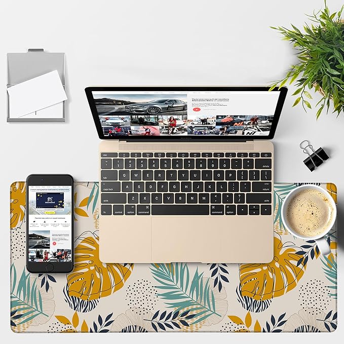 Large Mouse Pad Palm Leaves Gaming Desk Pad Computer Keyboard Non-Slip - Image 4