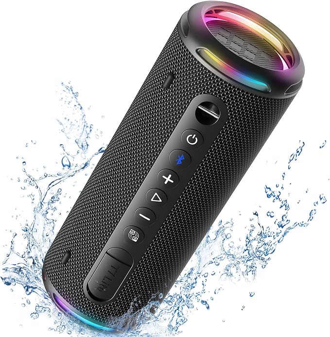 Tronsmart T7 Lite 24W Portable Bluetooth Speaker, Enhanced Bass, Rainbow Light by Tronsmart