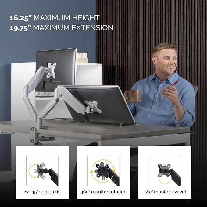 Fellowes Platinum Series Dual Monitor Arm - Image 3